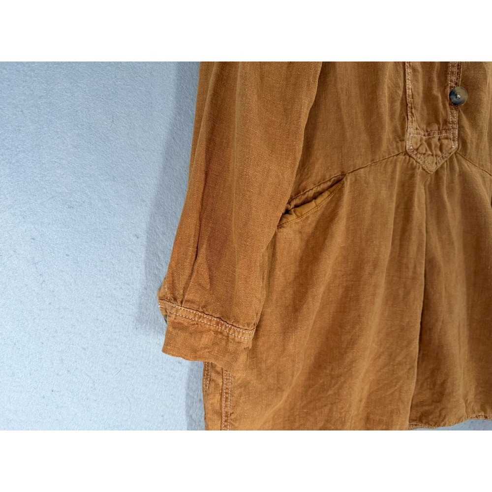 Zara Dress Womens S Tunic 100% Linen Lagenlook Desert Minimalist Coastal Grandma - Picture 2 of 12